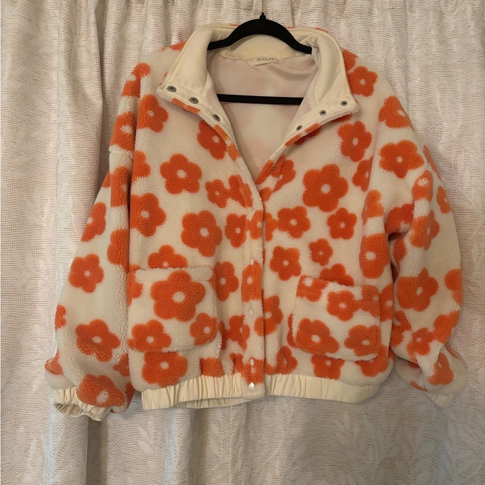 Roolee Cream and Orange Floral Jacket